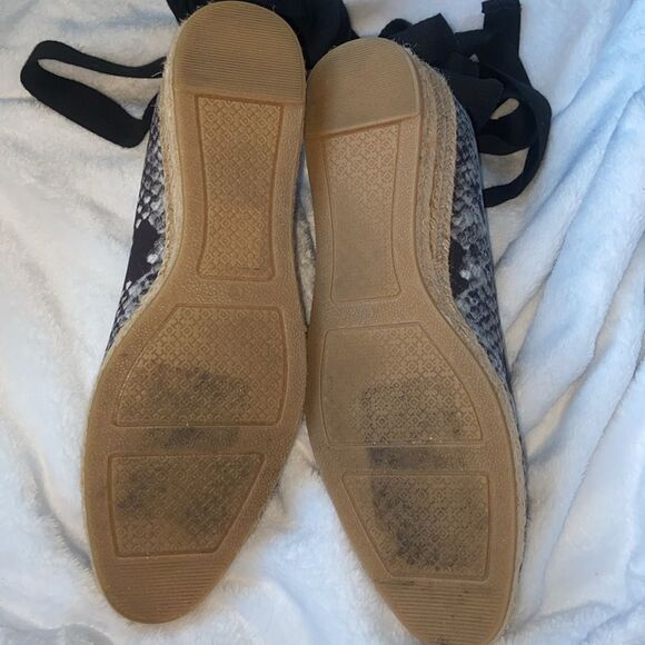 Tory Burch 'Heather' 40mm Ankle Wrap Espadrille Wedge Snake 7.5 M - Picture 8 of 12